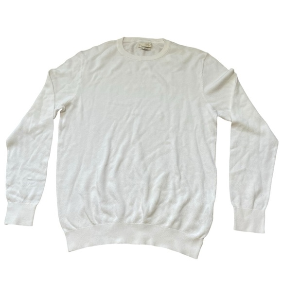 White Textured Celio Pima Cotton Crew Sweater (XL) - Picture 5 of 6
